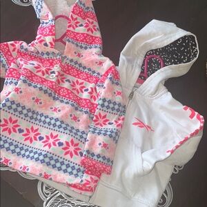 Pink and White Hoodies Set